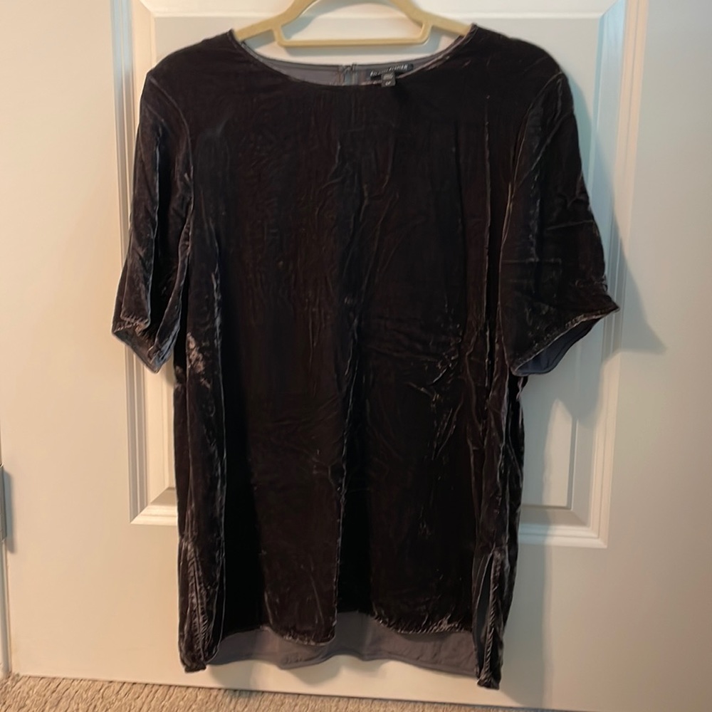 Eileen Fisher Grey velvet short sleeve top